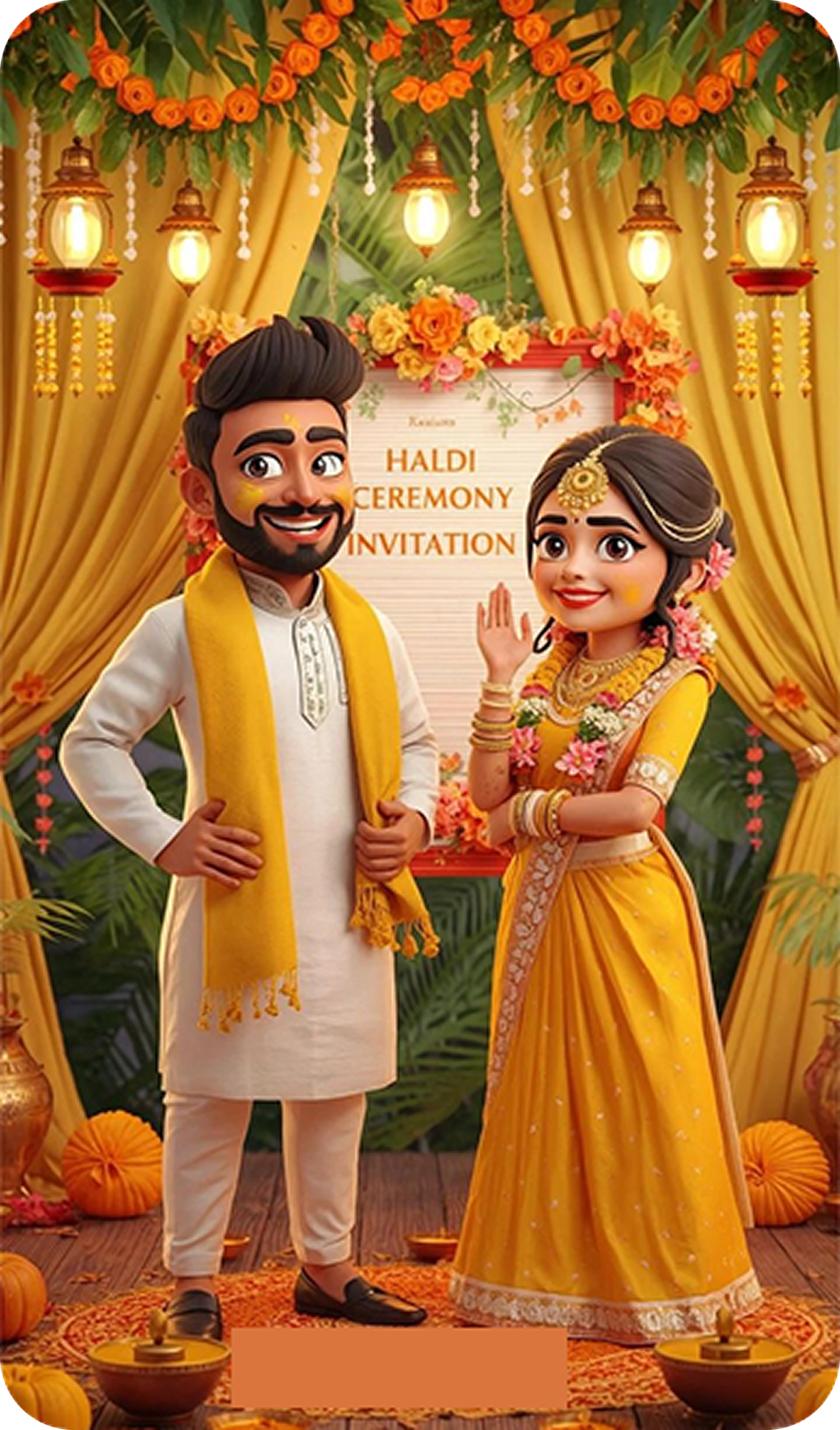 Elegant AI designed wedding invitation card